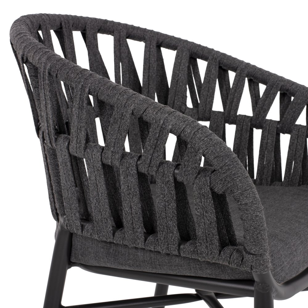 SESSEL ALUMINIUM ΙΝ ANTHRAZIT MIT ANTHRAZIT-FARBENDEM SEIL 58x57x78 cm