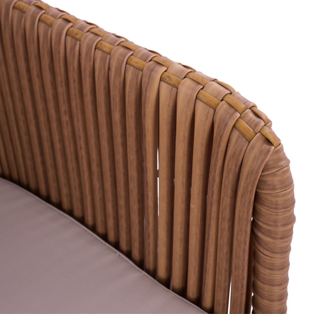 Weißer Sessel aus Rattan Geflecht in Beige