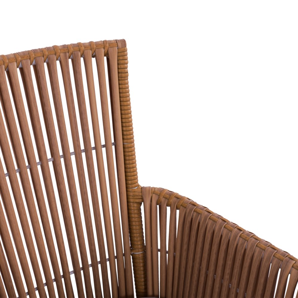 Weißer Sessel aus Rattan Geflecht in Beige