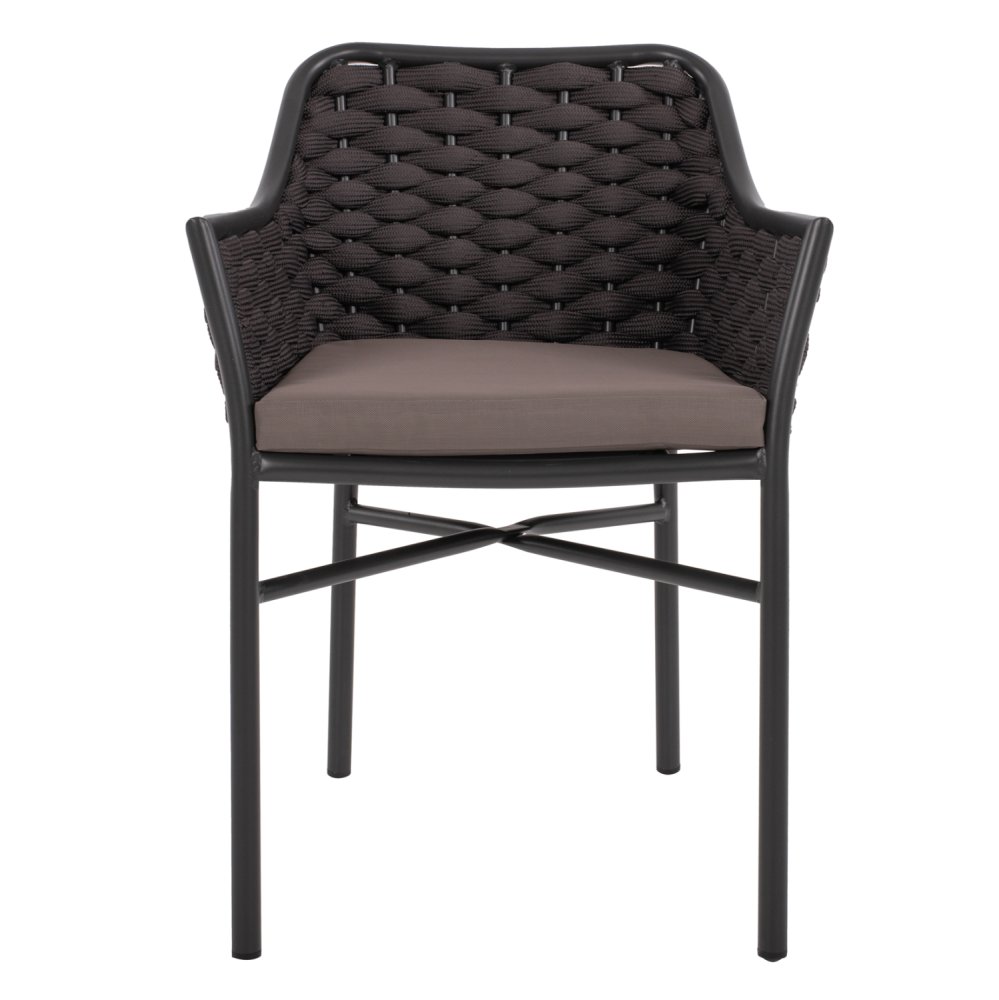 ALUMINIUMSESSEL MIT SEIL – GRAU 56x58x76cm