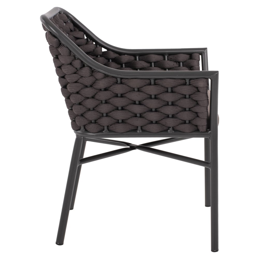 ALUMINIUMSESSEL MIT SEIL – GRAU 56x58x76cm