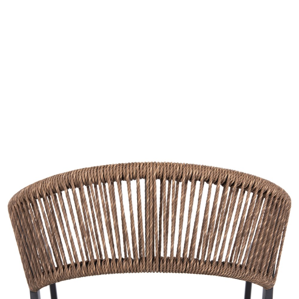 ALUMINIUM-SESSEL CARBON-RAHMEN & TEXTLINE-BEIGE RATTAN 56,5 x 61 x 81,5 cm