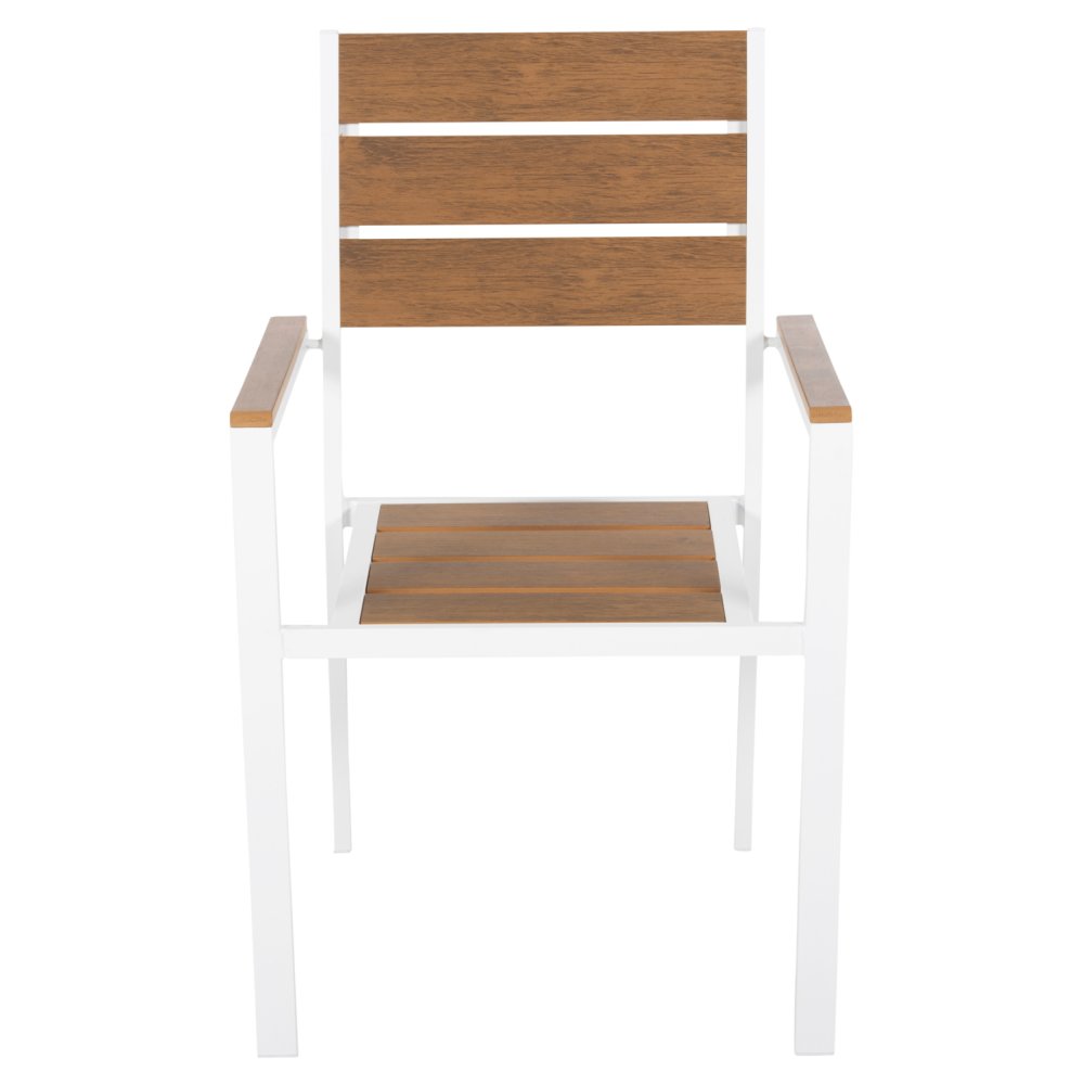 ALUMINIUMSESSEL WEIß-POLYWOOD IN NATURAL 55x55x86Hcm