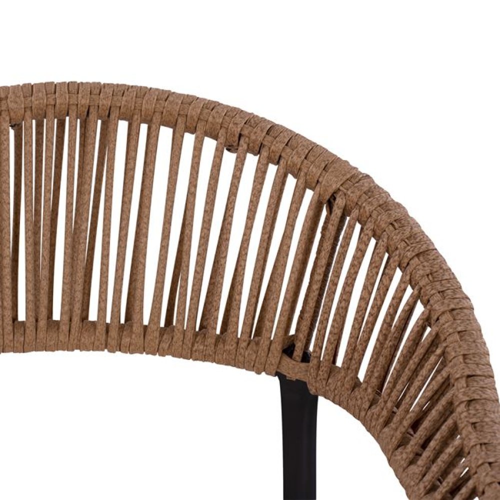 Outdoor-Sessel ,,Raina“ aus Aluminium mit Korbgeflecht in beige 56x55x76 cm.