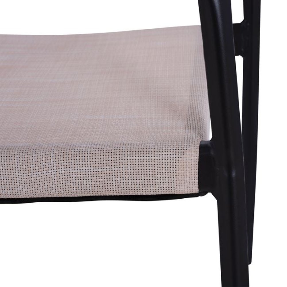 Outdoor-Sessel ,,Raina“ aus Aluminium mit Korbgeflecht in beige 56x55x76 cm.