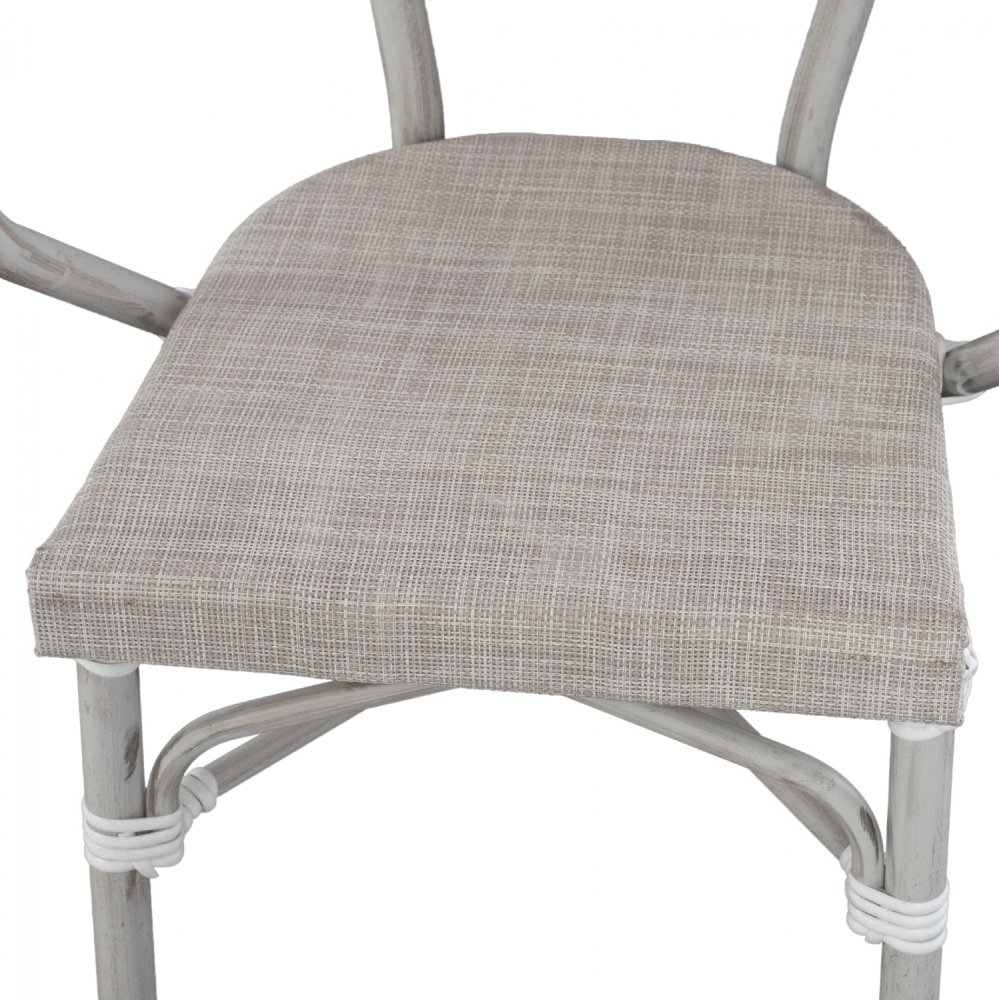 Aluminiumsessel in Bambus-Optik in Grau 57 x 57 x 83 cm