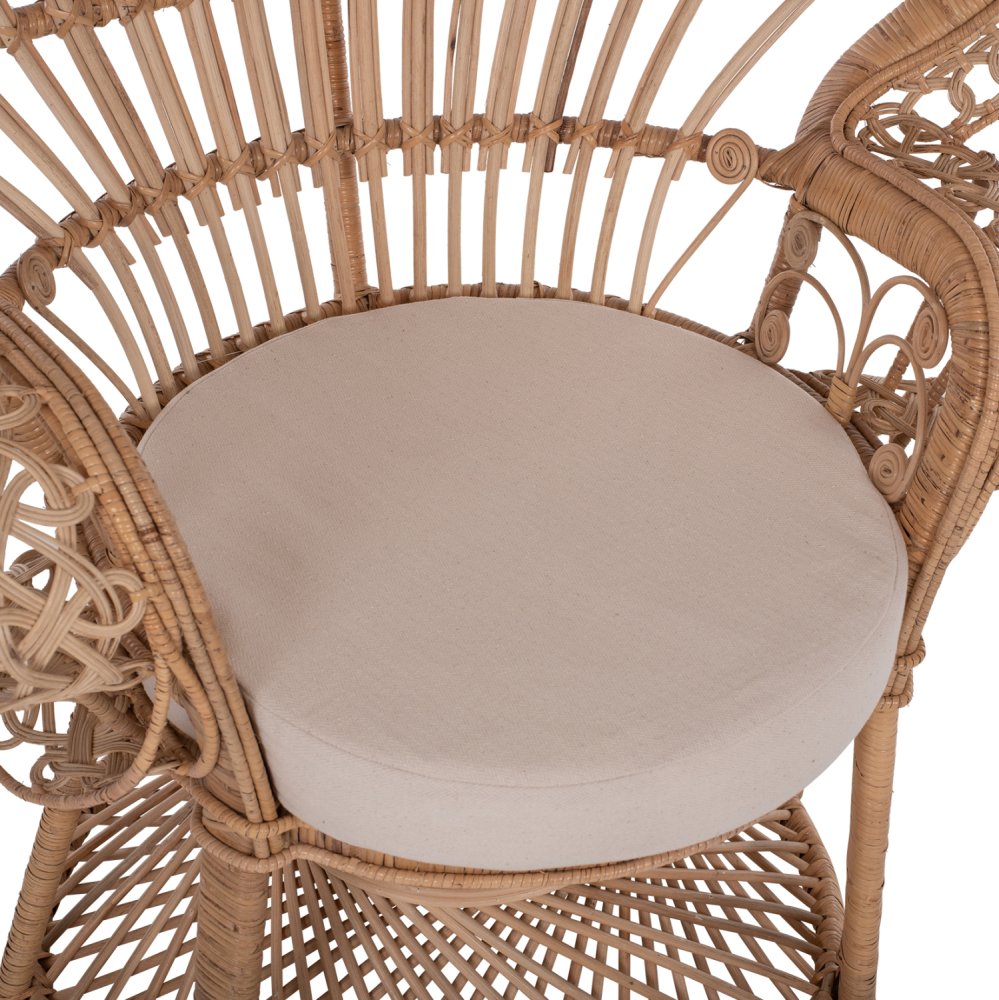 ΠΟΛΥΘΡΟΝΑ ROYAL PEACOCK RATTAN ΣΕ ΦΥΣΙΚΟ-ΜΑΞΙΛΑΡΙ ΜΠΕΖ 114x72x150Yεκ.