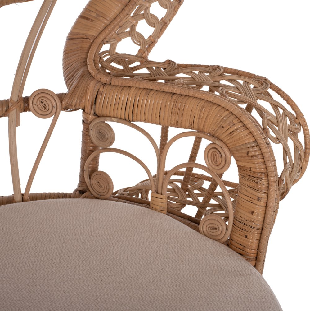 ΠΟΛΥΘΡΟΝΑ ROYAL PEACOCK RATTAN ΣΕ ΦΥΣΙΚΟ-ΜΑΞΙΛΑΡΙ ΜΠΕΖ 114x72x150Yεκ.
