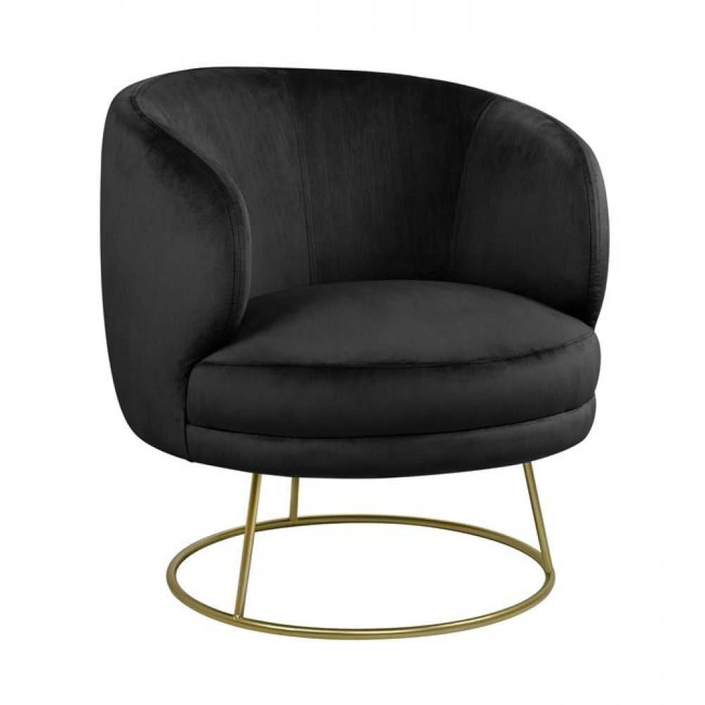 Cocktailsessel Arien in Schwarz mit goldener Basis