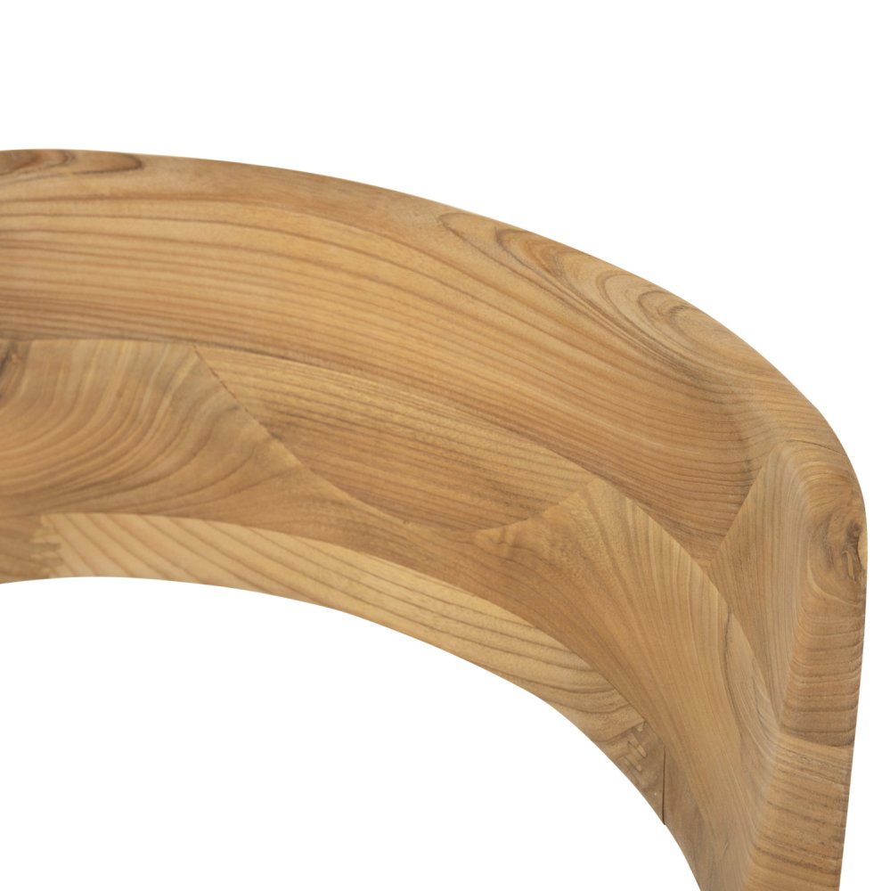 SESSEL AUS MASSIVEM TEAKHOLZ UND SITZ IN STROHMATT 58x53x79cm