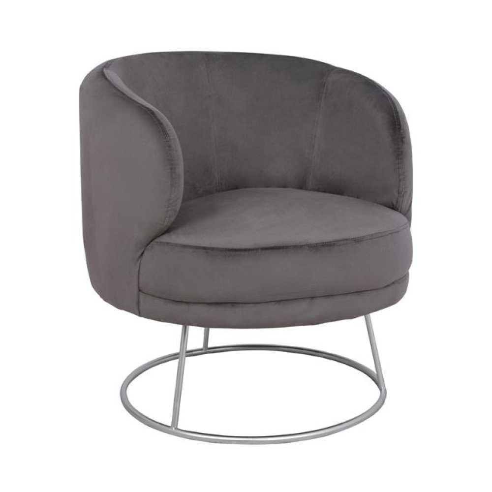 Cocktailsessel Arien in Grau mit silberner Basis
