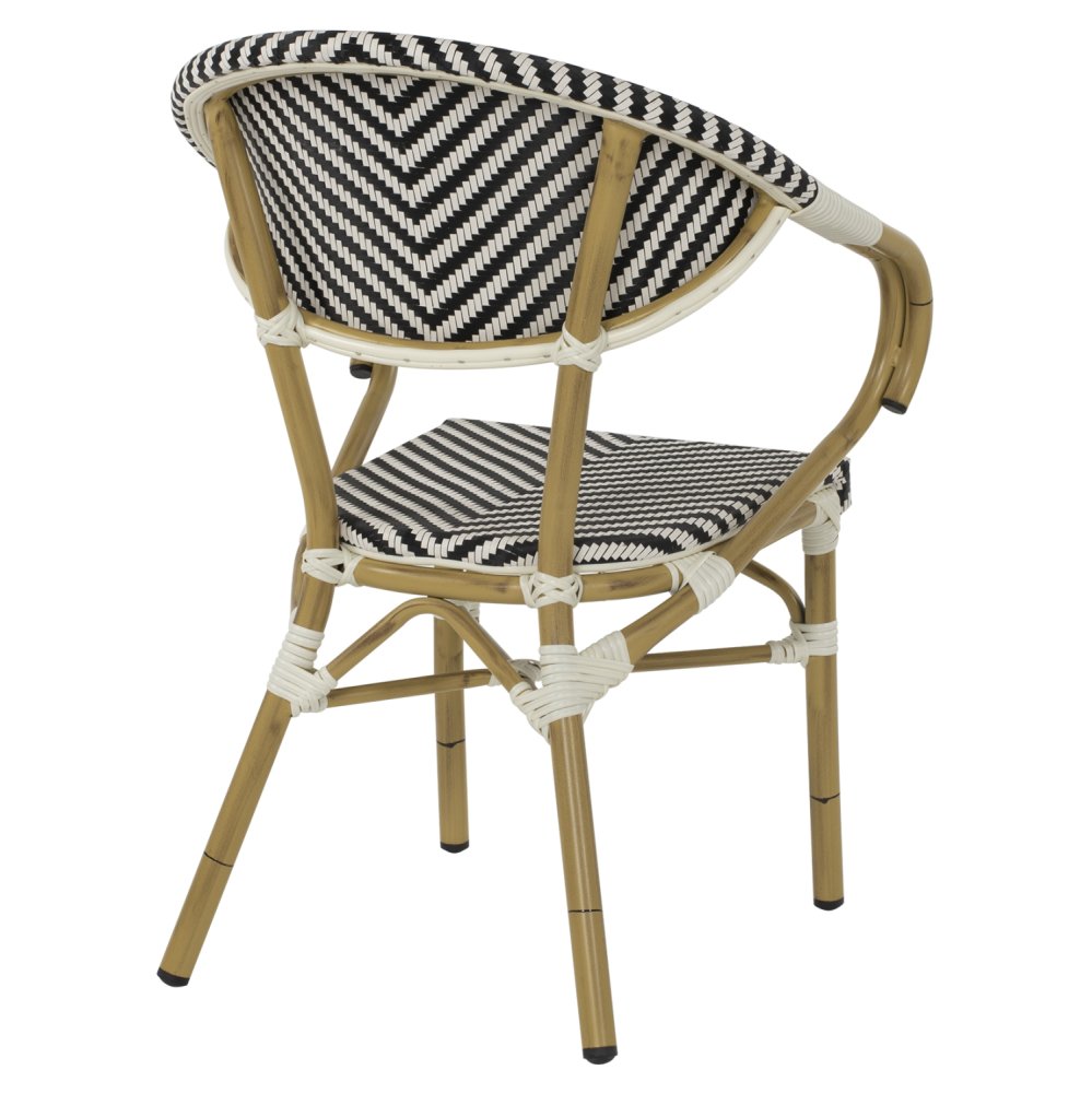 ΠΟΛΥΘΡΟΝΑ BAMBOO LOOK ΜΑΥΡΟ-ΛΕΥΚΟ 56,5x56,5x82 εκ.