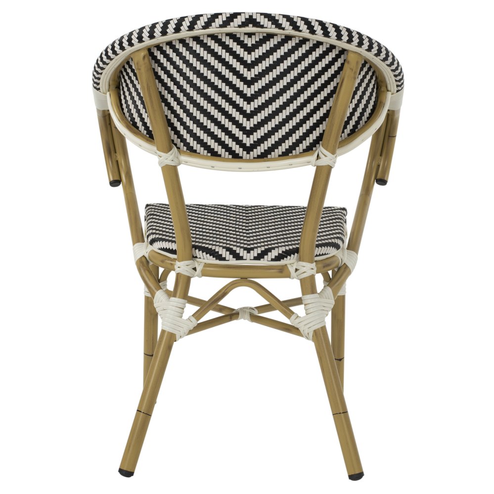 ΠΟΛΥΘΡΟΝΑ BAMBOO LOOK ΜΑΥΡΟ-ΛΕΥΚΟ 56,5x56,5x82 εκ.