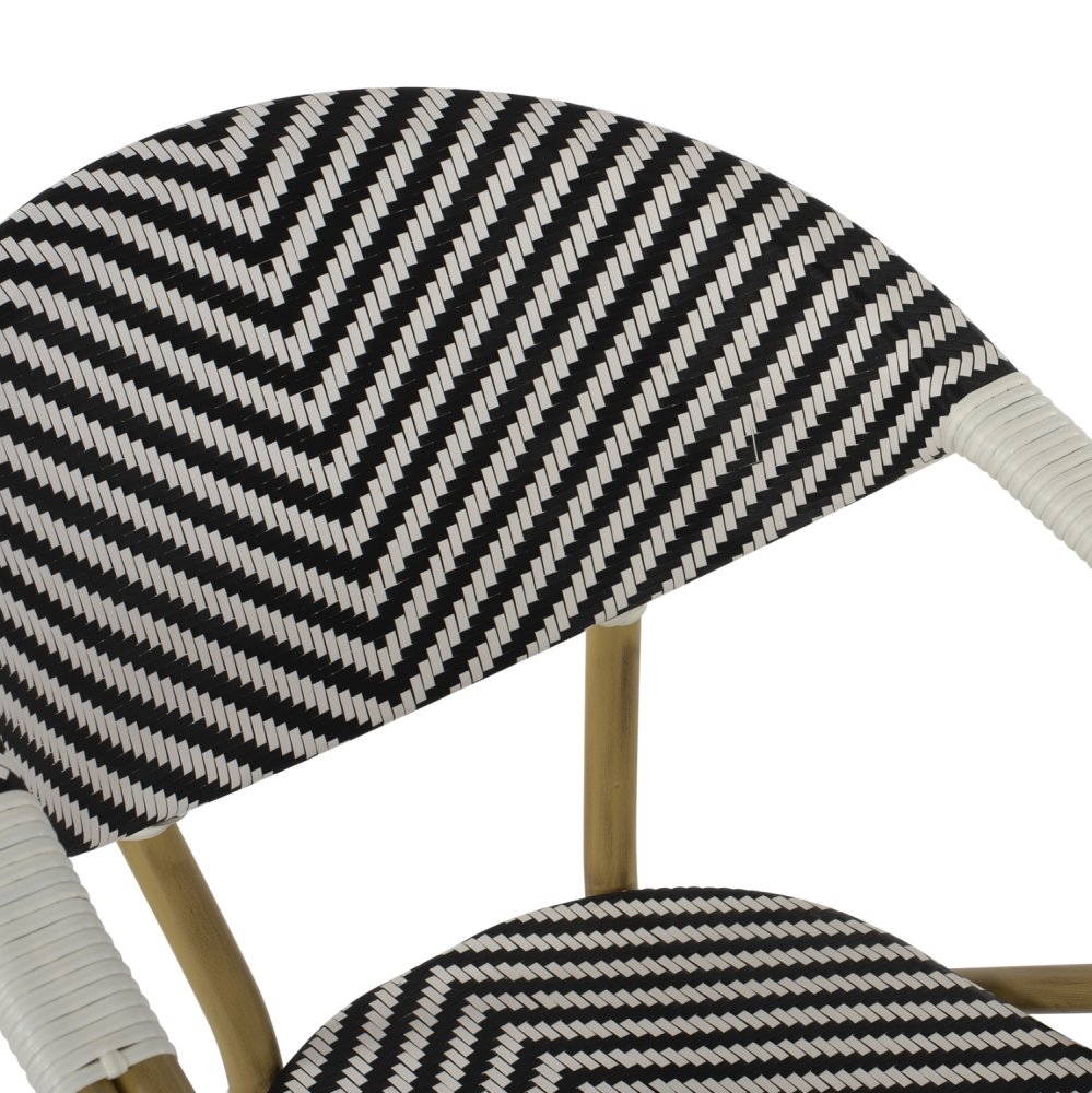 ΠΟΛΥΘΡΟΝΑ BAMBOO LOOK ΜΑΥΡΟ-ΛΕΥΚΟ 56,5x56,5x82 εκ.