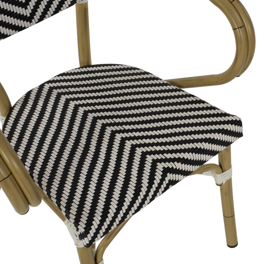 ΠΟΛΥΘΡΟΝΑ BAMBOO LOOK ΜΑΥΡΟ-ΛΕΥΚΟ 56,5x56,5x82 εκ.