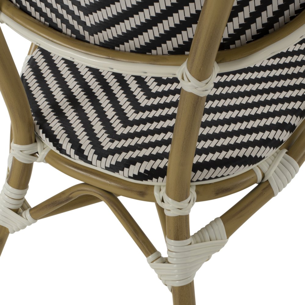 ΠΟΛΥΘΡΟΝΑ BAMBOO LOOK ΜΑΥΡΟ-ΛΕΥΚΟ 56,5x56,5x82 εκ.