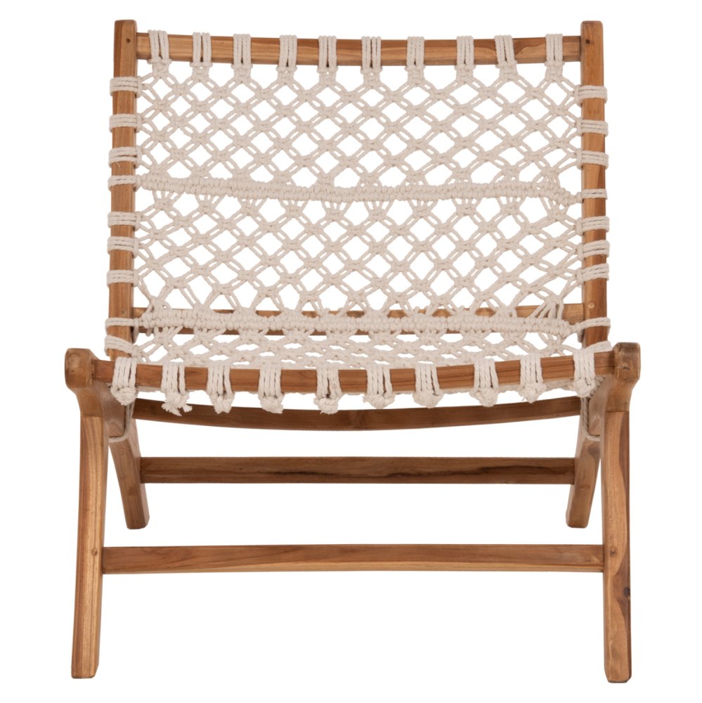 STUHL TEAKHOLZ NATUR UND SEILWEISS 65x78x68Hcm