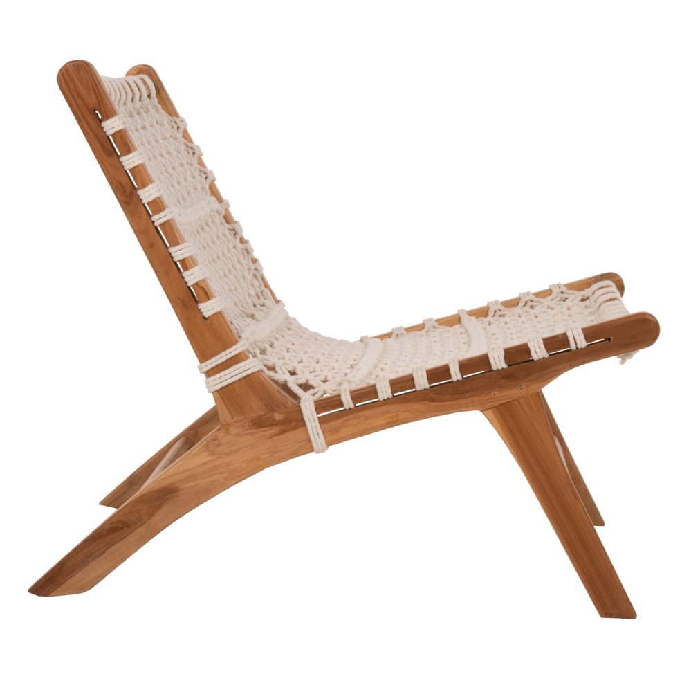 STUHL TEAKHOLZ NATUR UND SEILWEISS 65x78x68Hcm