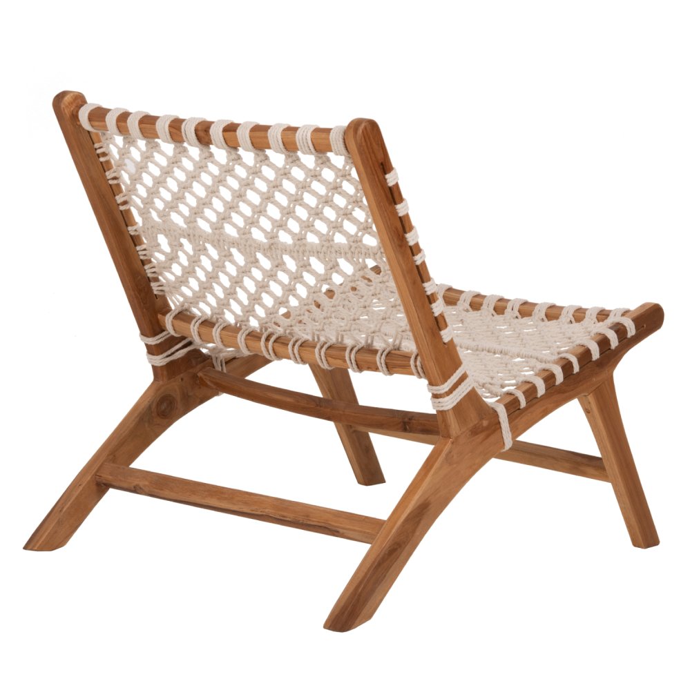 STUHL TEAKHOLZ NATUR UND SEILWEISS 65x78x68Hcm