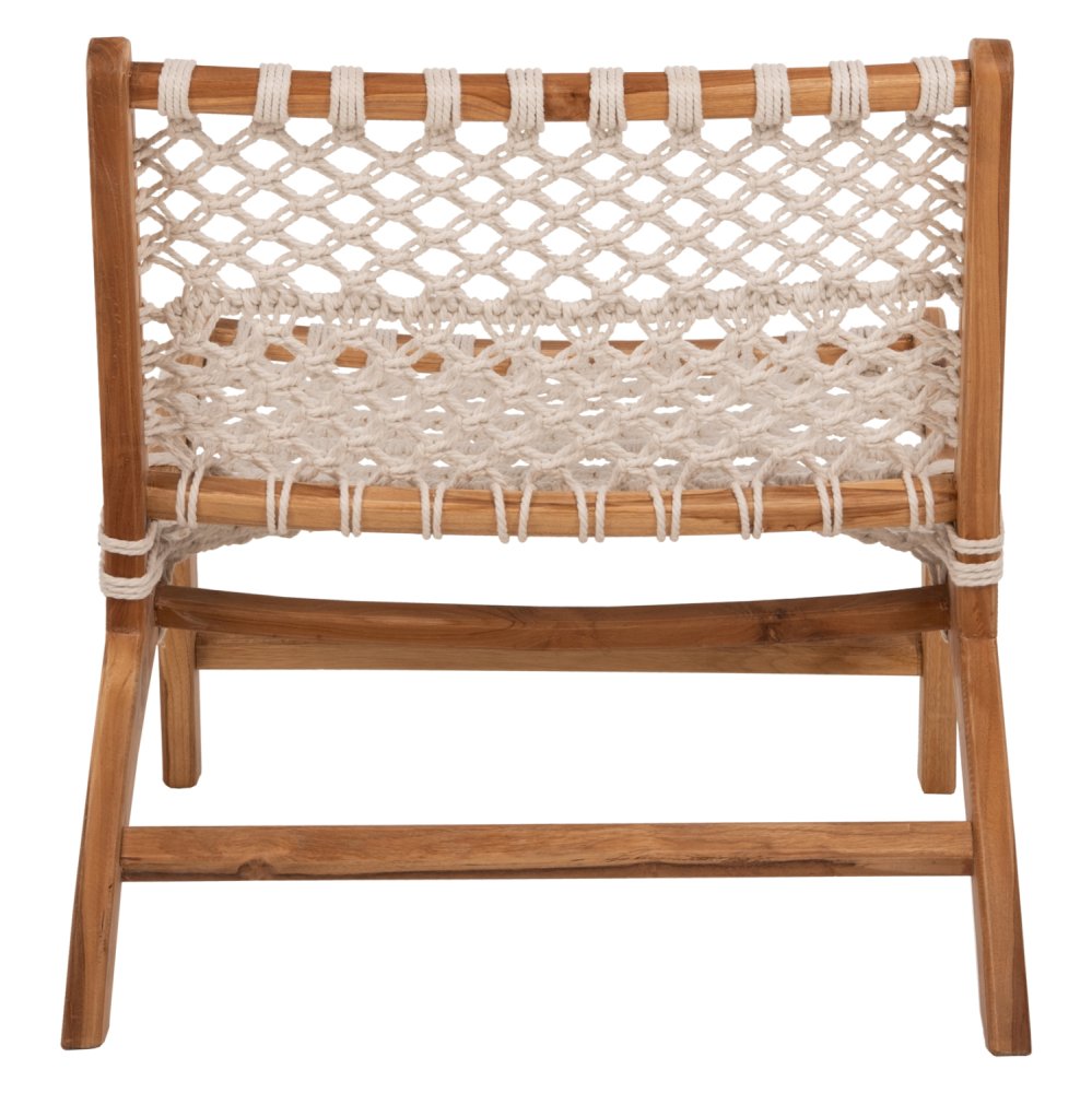 STUHL TEAKHOLZ NATUR UND SEILWEISS 65x78x68Hcm