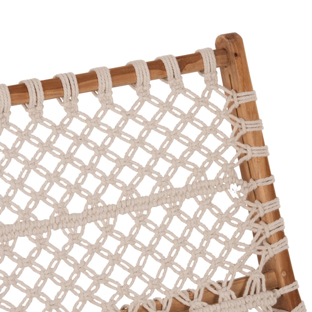 STUHL TEAKHOLZ NATUR UND SEILWEISS 65x78x68Hcm