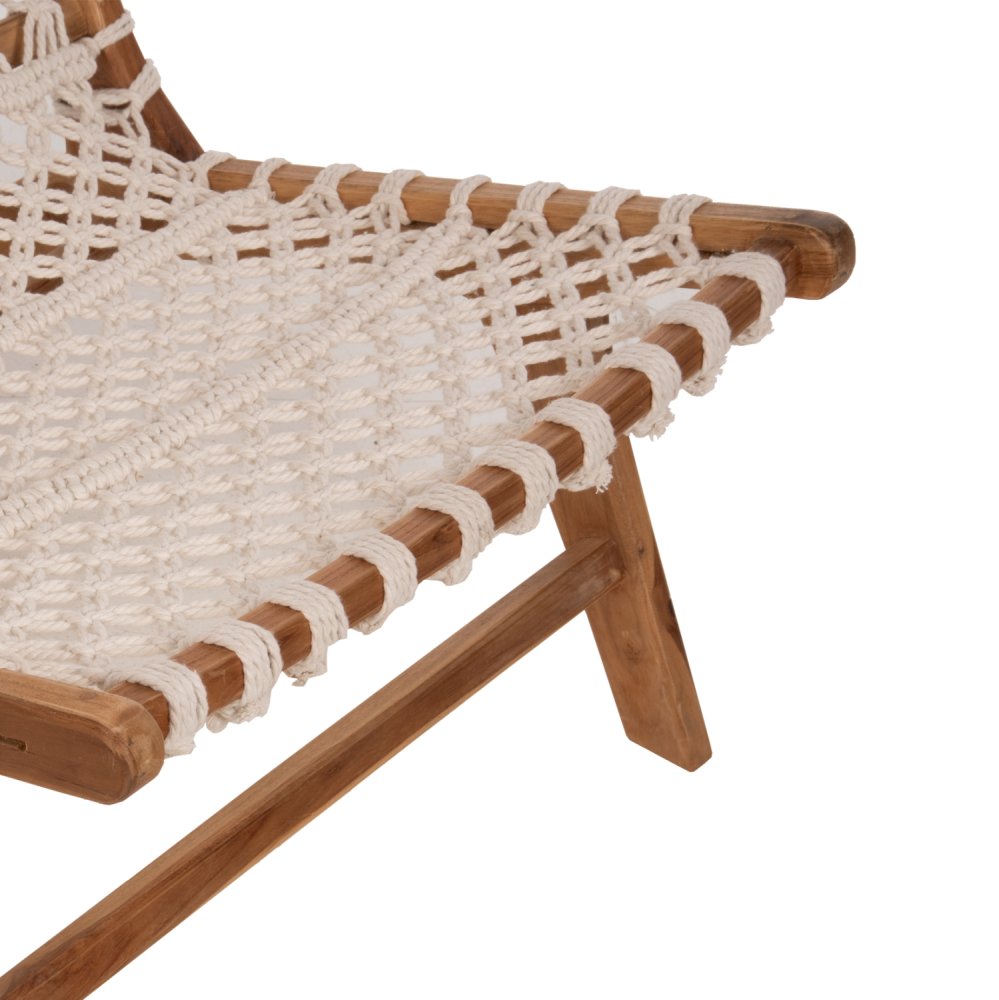 STUHL TEAKHOLZ NATUR UND SEILWEISS 65x78x68Hcm