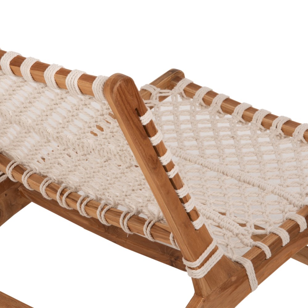 STUHL TEAKHOLZ NATUR UND SEILWEISS 65x78x68Hcm