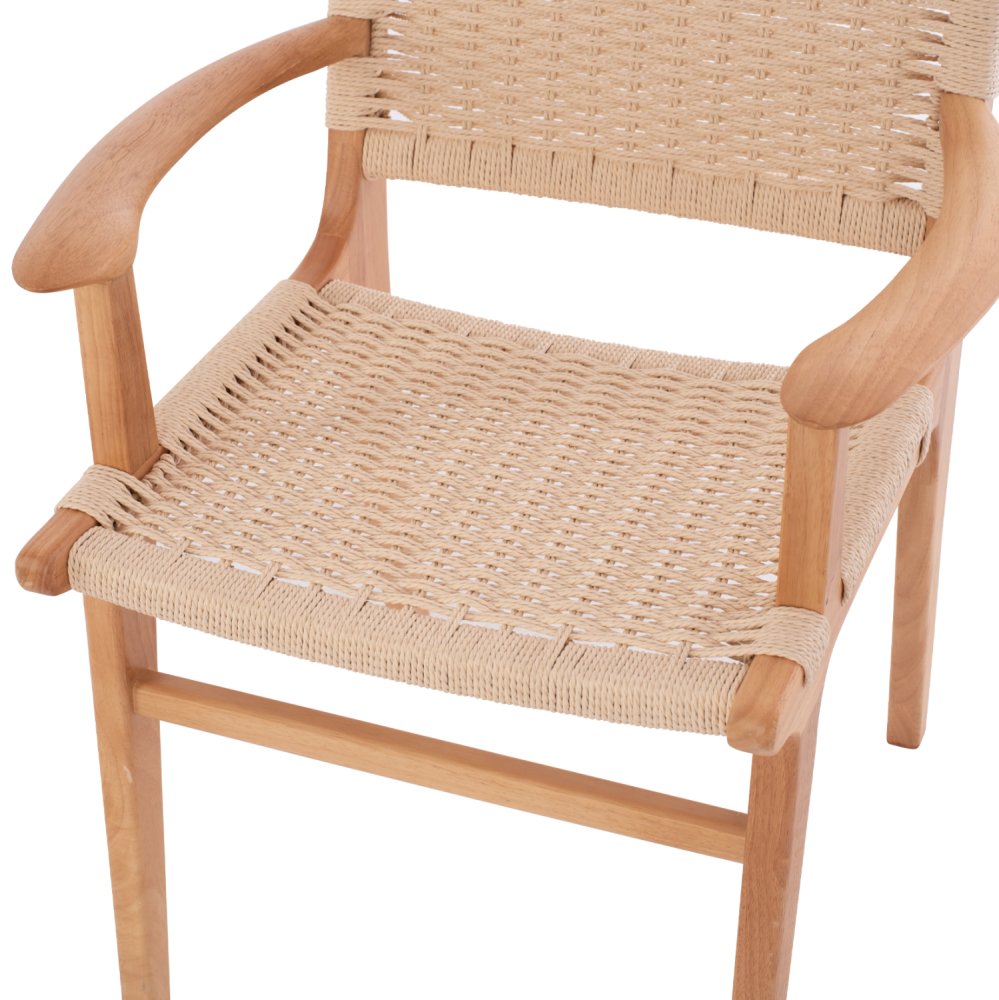 ARMCHAIR IGNACIO INDOORS RUBBERWOOD ROPE SEAT 69X59X86Η