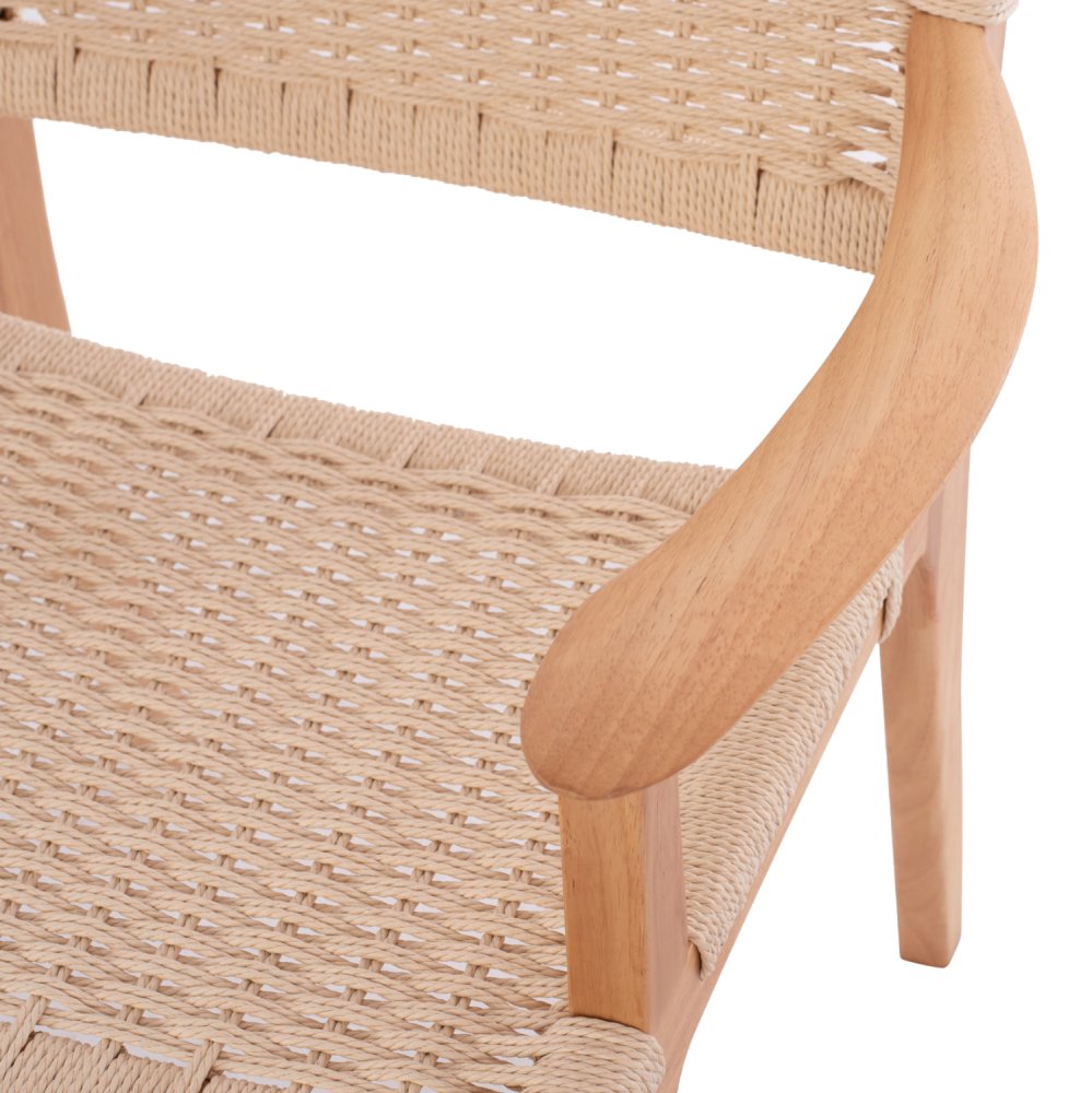 ARMCHAIR IGNACIO INDOORS RUBBERWOOD ROPE SEAT 69X59X86Η