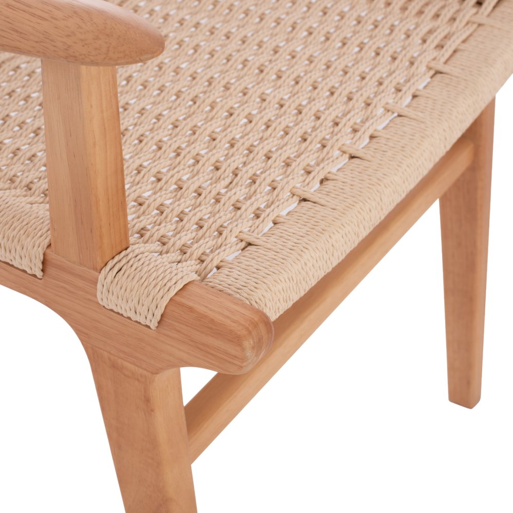 ARMCHAIR IGNACIO INDOORS RUBBERWOOD ROPE SEAT 69X59X86Η