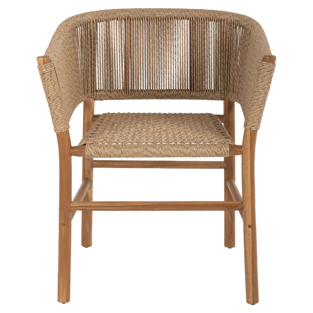 ARMCHAIR IRVINE TEAK WOOD-SYNTHETIC ROPE IN NATURAL COLOR 64x56x76Hcm