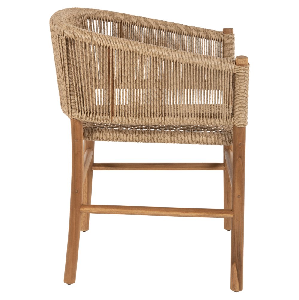 ARMCHAIR IRVINE TEAK WOOD-SYNTHETIC ROPE IN NATURAL COLOR 64x56x76Hcm