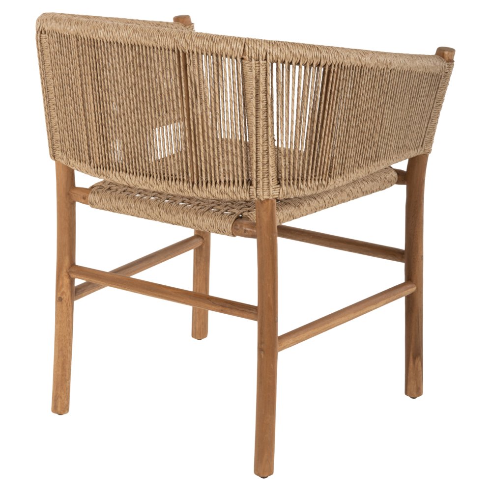 ARMCHAIR IRVINE TEAK WOOD-SYNTHETIC ROPE IN NATURAL COLOR 64x56x76Hcm