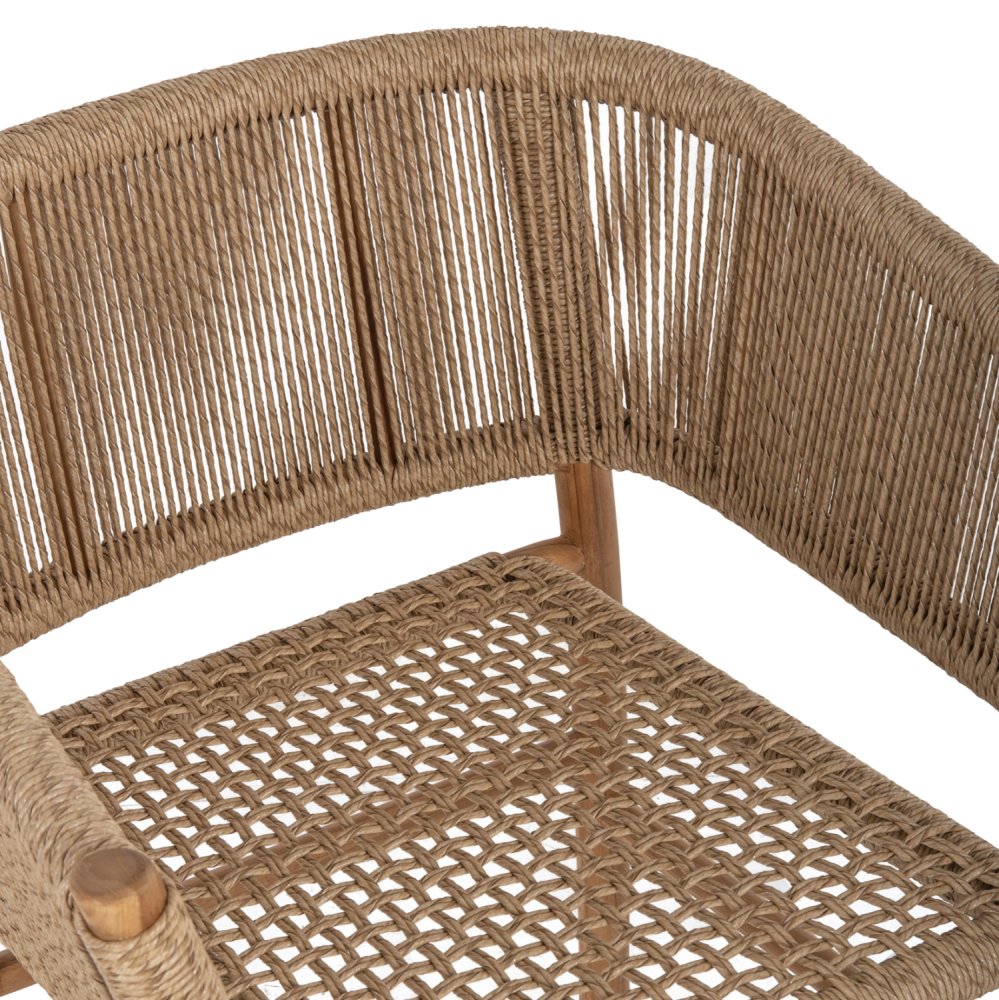 ARMCHAIR IRVINE TEAK WOOD-SYNTHETIC ROPE IN NATURAL COLOR 64x56x76Hcm