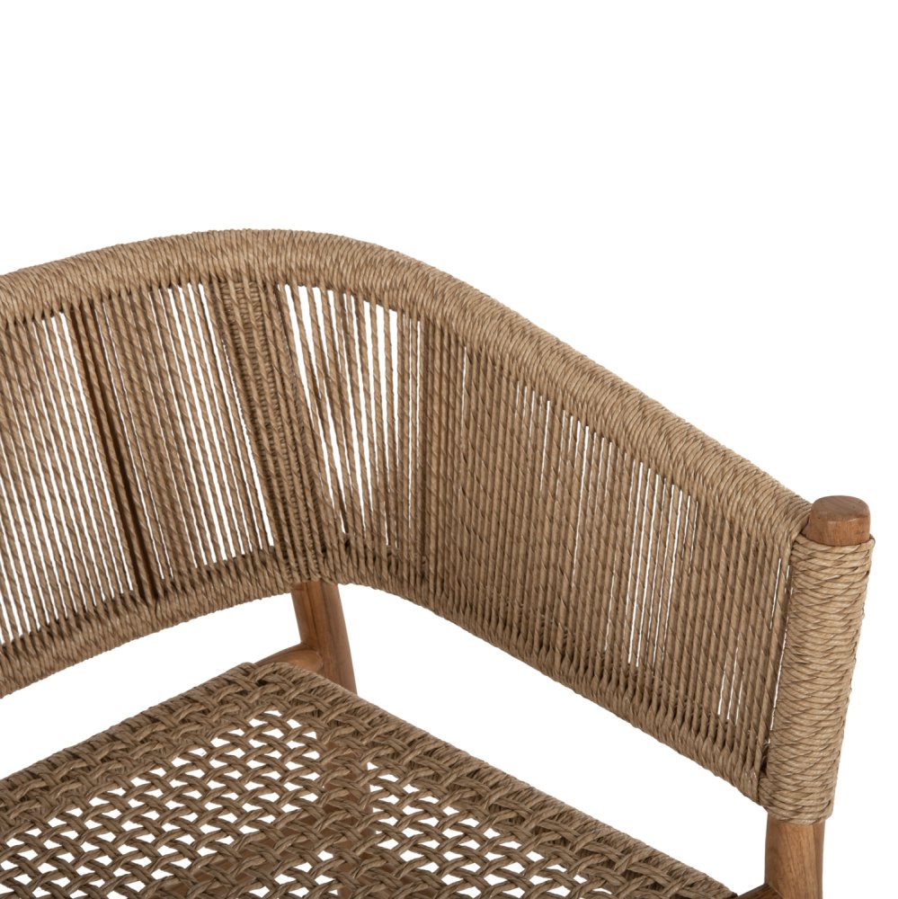ARMCHAIR IRVINE TEAK WOOD-SYNTHETIC ROPE IN NATURAL COLOR 64x56x76Hcm