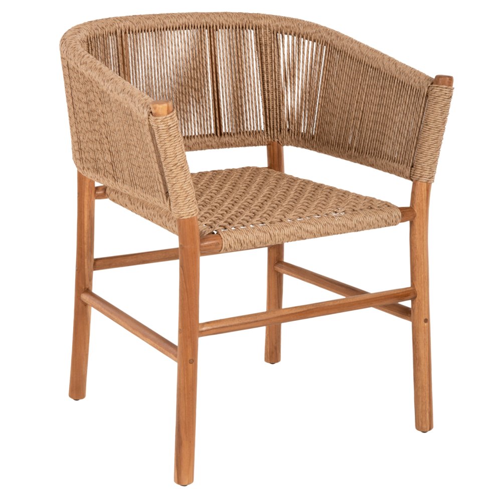 ARMCHAIR IRVINE TEAK WOOD-SYNTHETIC ROPE IN NATURAL COLOR 64x56x76Hcm