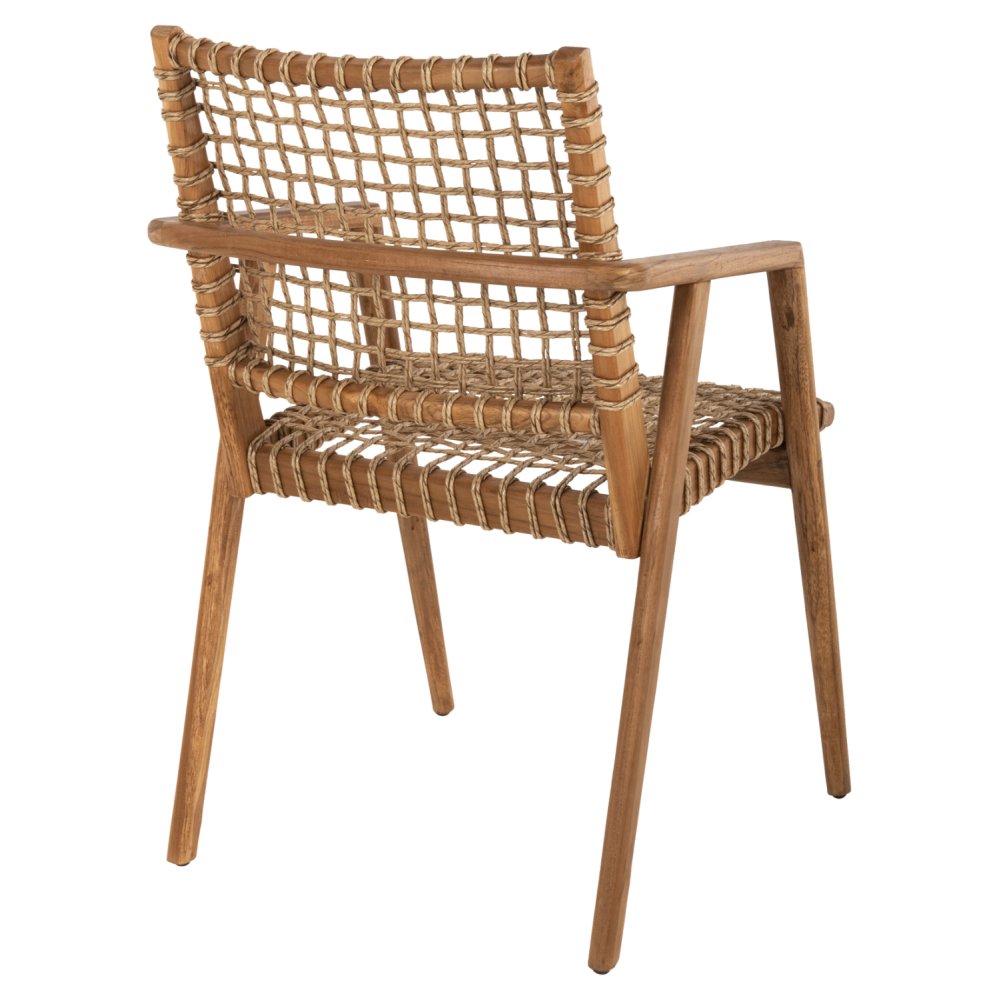 ARMCHAIR VAYA TEAK WOOD-SYNTHETIC ROPE IN NATURAL COLOR 54x59x84Hcm