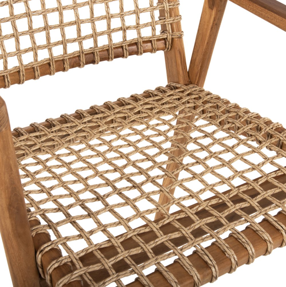 ARMCHAIR VAYA TEAK WOOD-SYNTHETIC ROPE IN NATURAL COLOR 54x59x84Hcm
