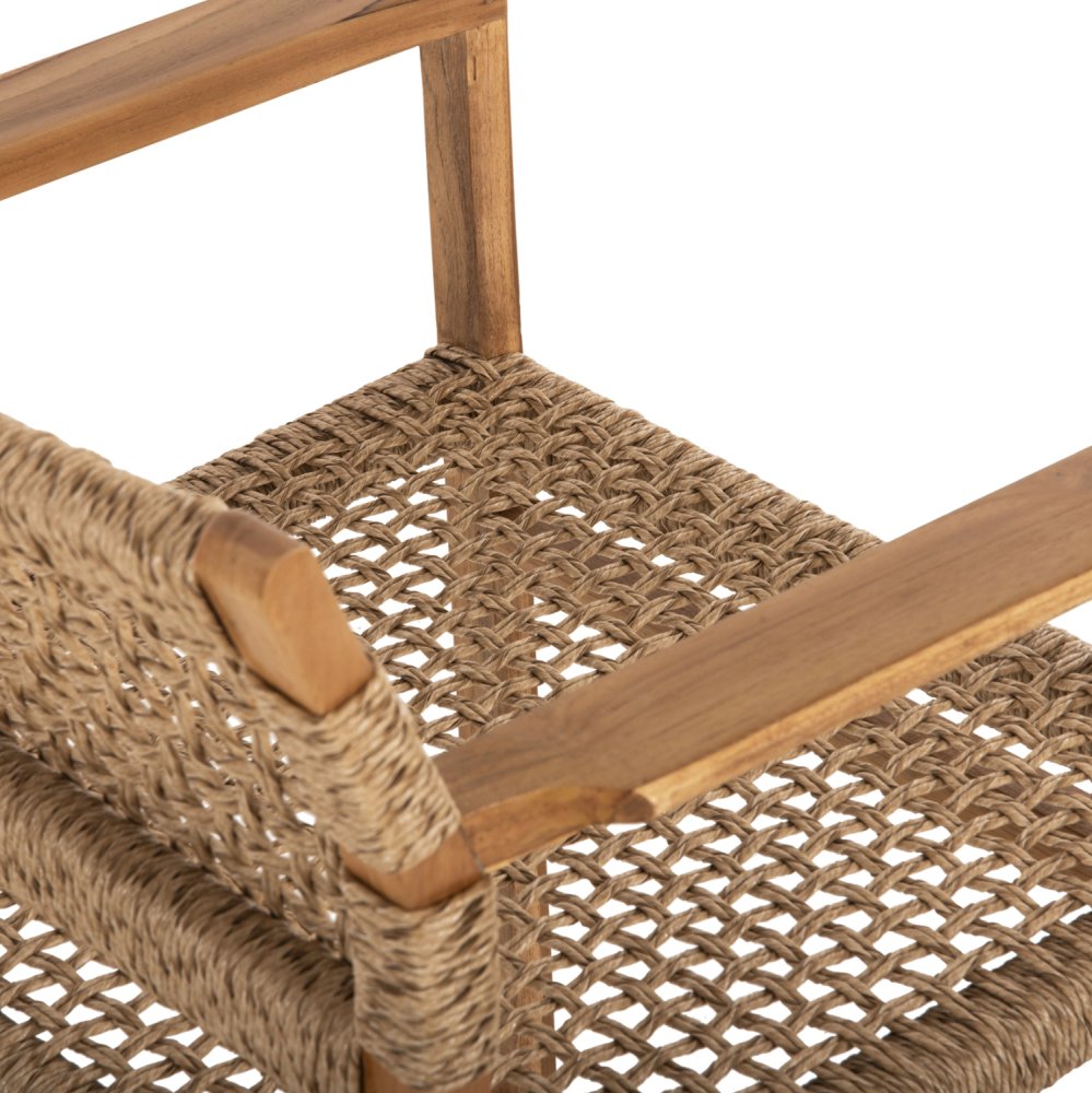 ARMCHAIR NARLEY TEAK WOOD-SYNTHETIC ROPE IN NATURAL COLOR 61x53x76Hcm
