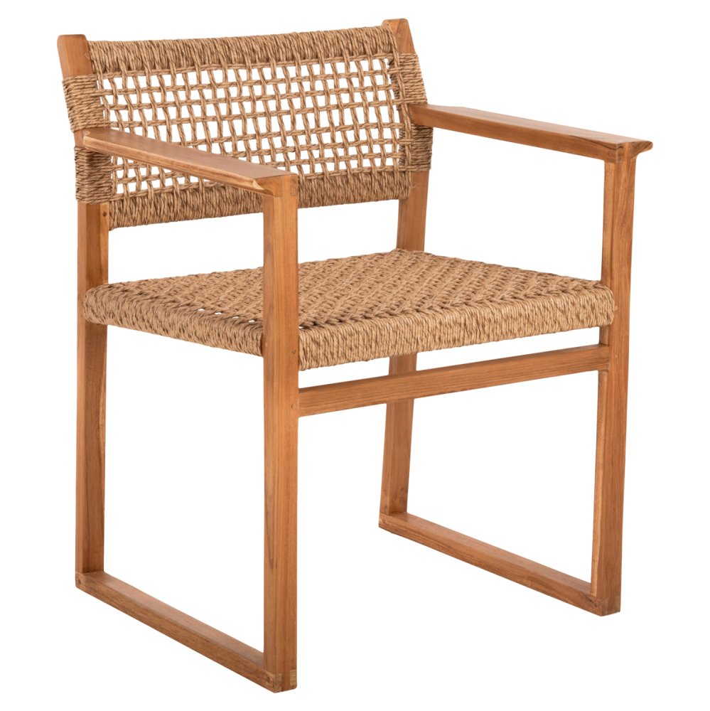 ARMCHAIR NARLEY TEAK WOOD-SYNTHETIC ROPE IN NATURAL COLOR 61x53x76Hcm