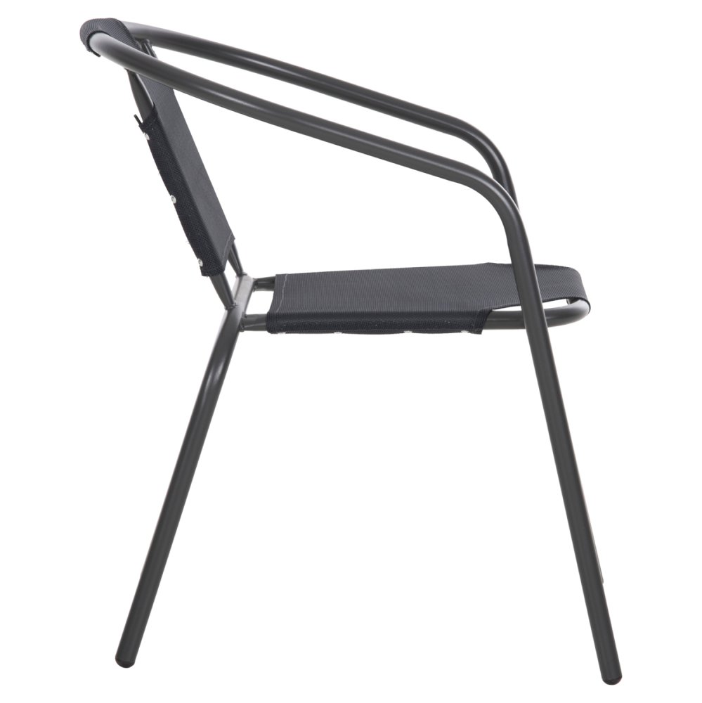SESSEL OUTDOOR METALL & TEXTILENE IN GRAU 55x58x72Hcm
