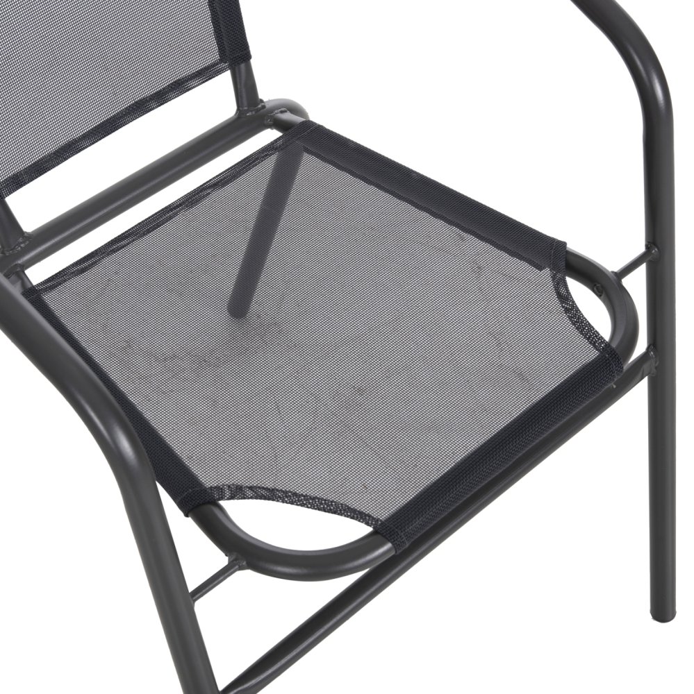 SESSEL OUTDOOR METALL & TEXTILENE IN GRAU 55x58x72Hcm