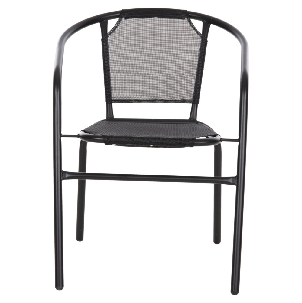 SESSEL OUTDOOR METALL & TEXTILENE IN SCHWARZ 55x58x72Hcm