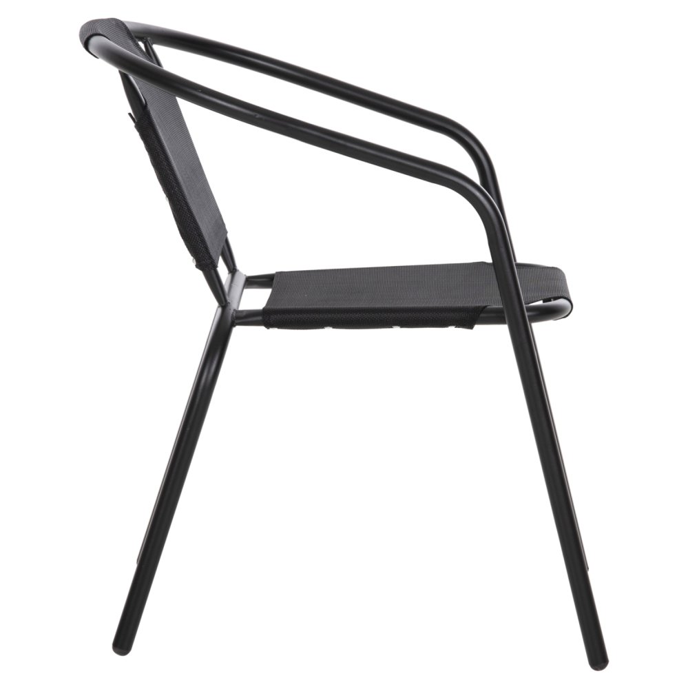 SESSEL OUTDOOR METALL & TEXTILENE IN SCHWARZ 55x58x72Hcm