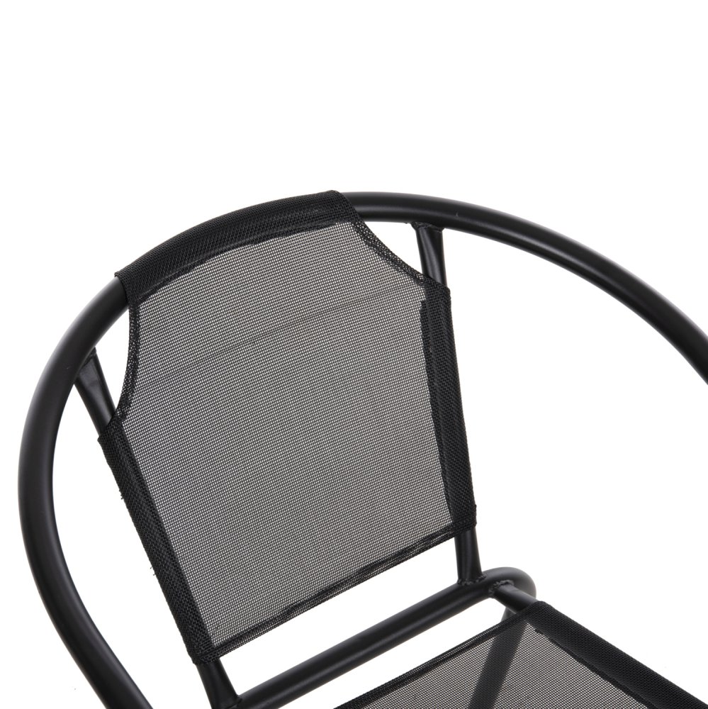 SESSEL OUTDOOR METALL & TEXTILENE IN SCHWARZ 55x58x72Hcm