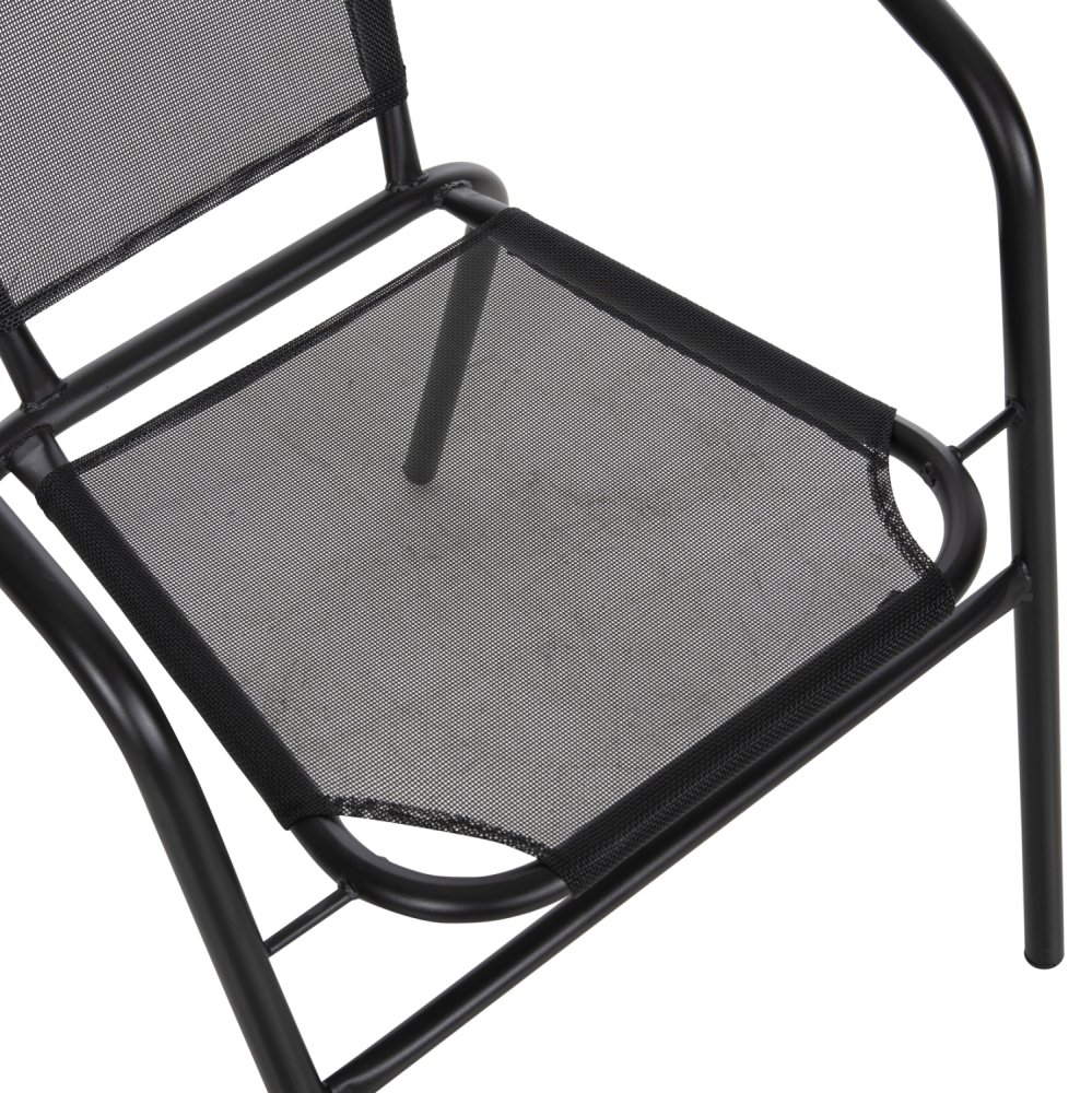 SESSEL OUTDOOR METALL & TEXTILENE IN SCHWARZ 55x58x72Hcm