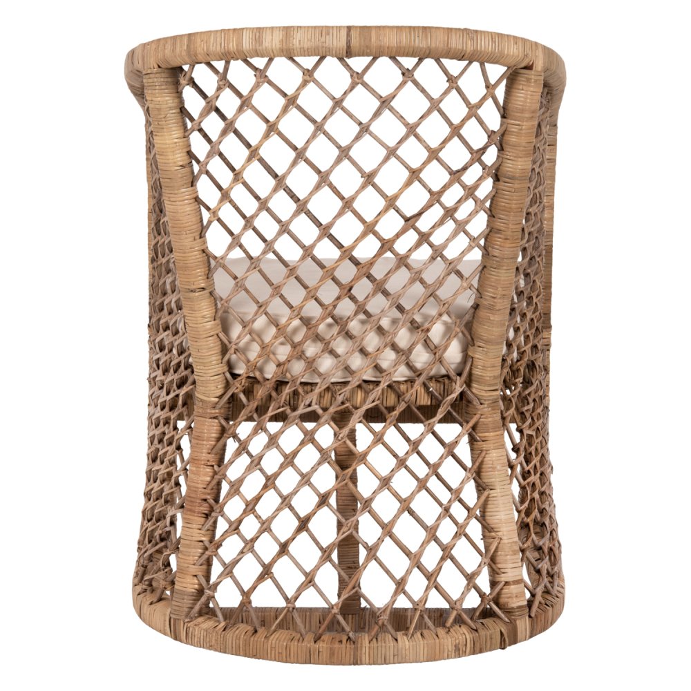 SESSEL RATTAN IN NATUR-KISSEN IN ECRU 64x68x87Hcm