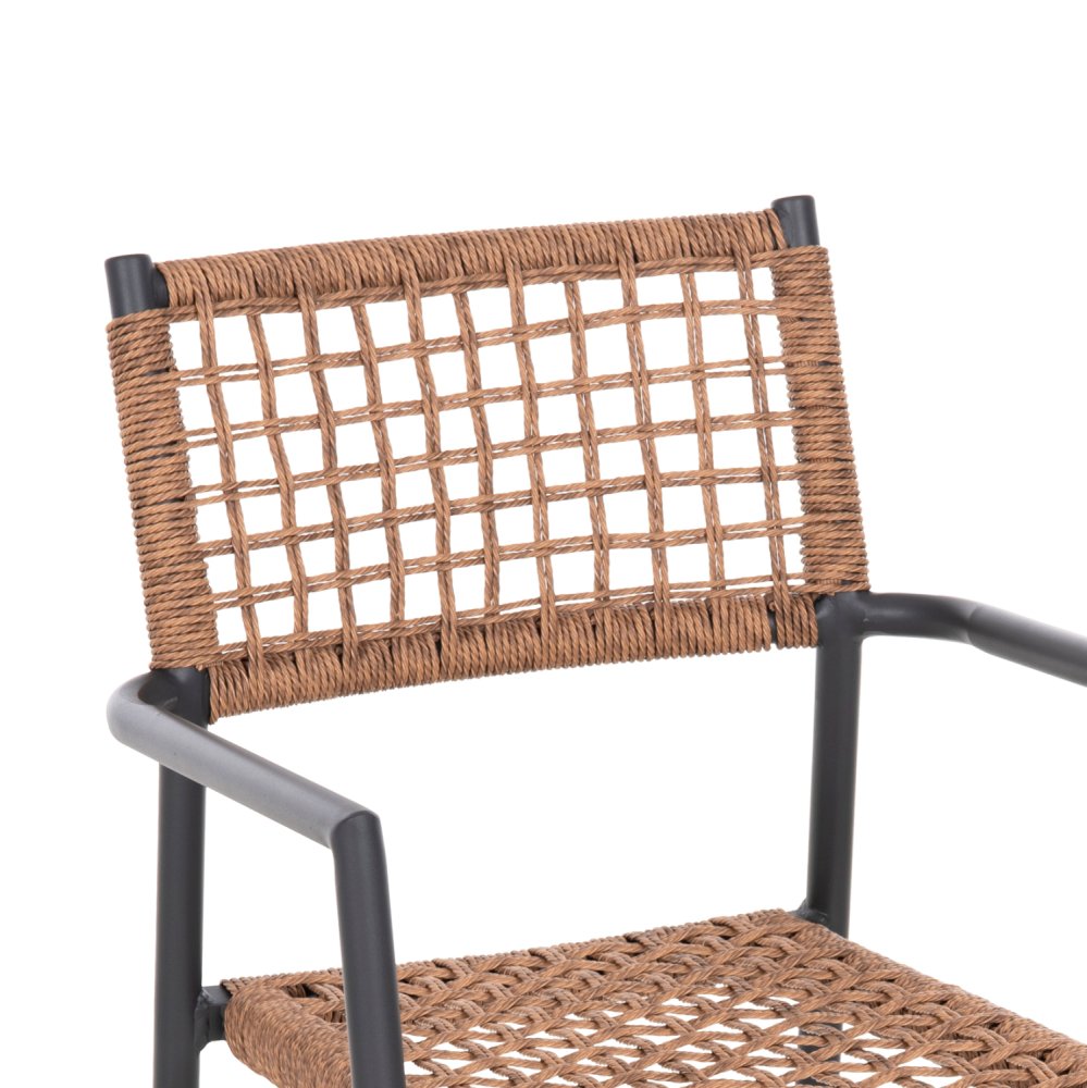 SESSEL TRILAN ALUMINIUM IN ANTHRAZIT-KUNSTRATTAN IN NATUR 57x59x85Hcm