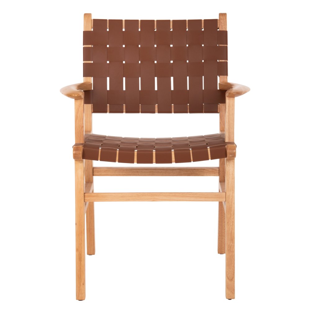 ARMCHAIR FELIPE TOON WOOD PU LEATHER BROWN 62x59x86 cm