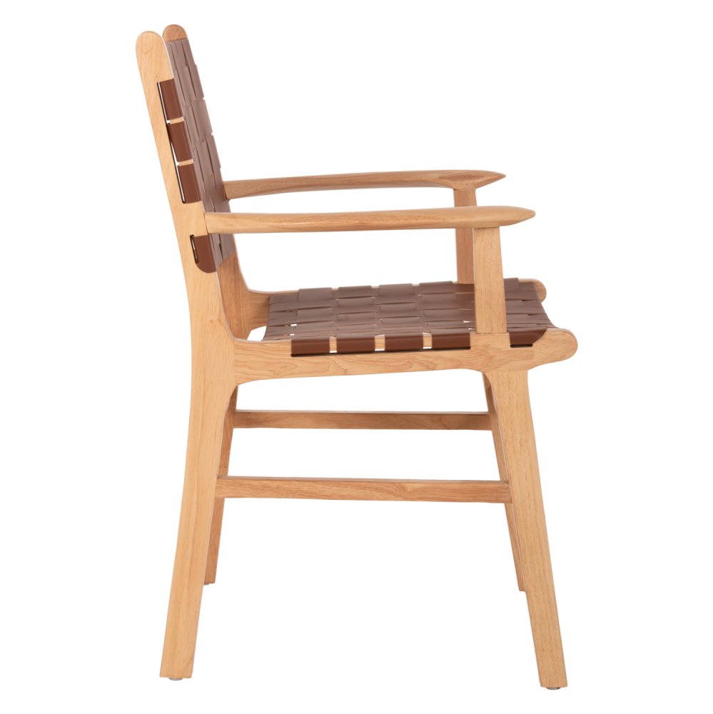 ARMCHAIR FELIPE TOON WOOD PU LEATHER BROWN 62x59x86 cm